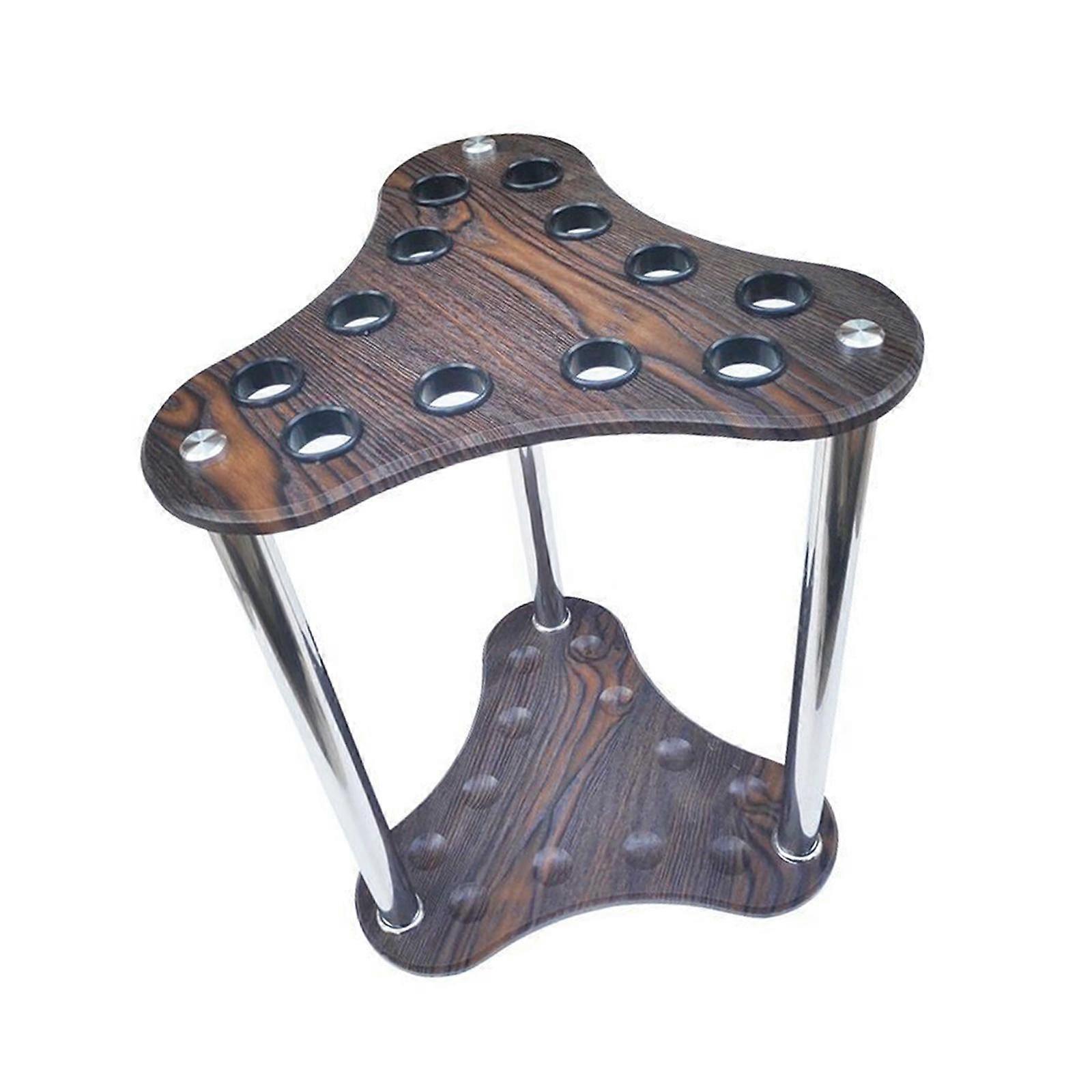 Pool Cue Rack Floor Stand Professional for Display Wooden Billiards Cue Rack Triangle 12 hole
