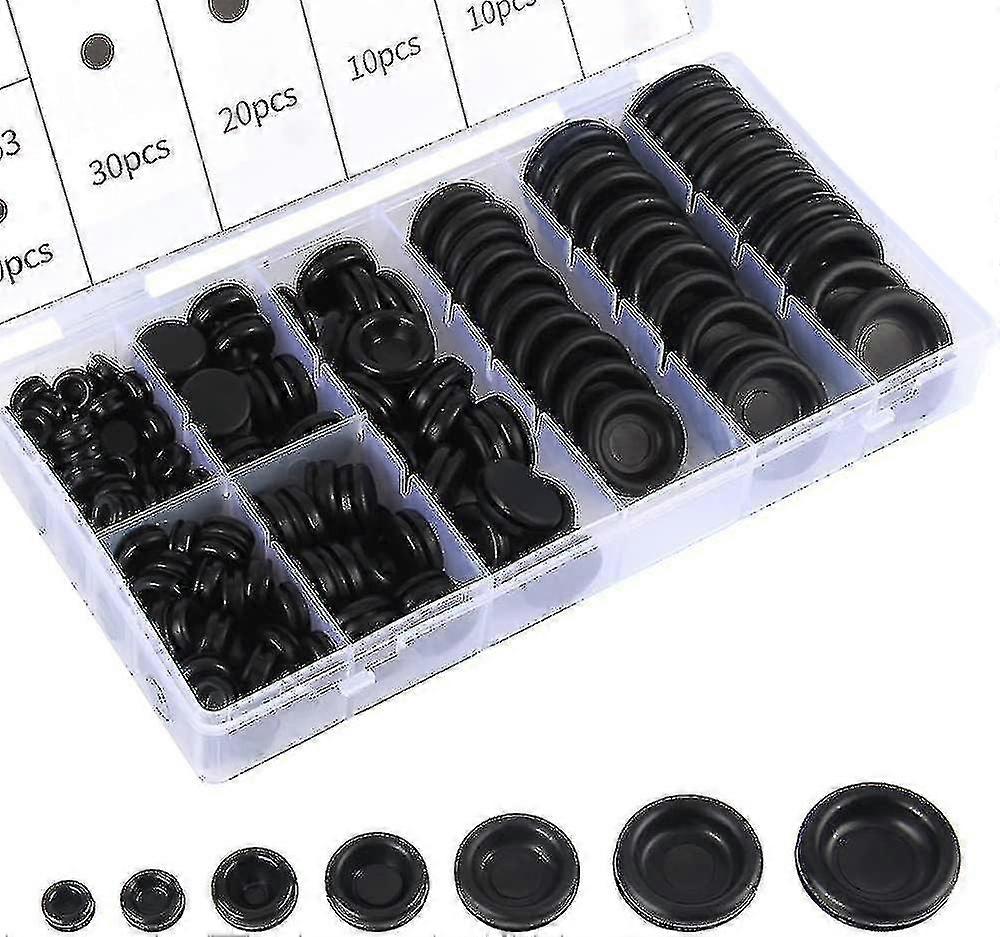 170 Pieces Rubber Plugs, Grommet Assortment, Grommets Hole compatible with Cable And Connector Auto Machine Pump - 18 Size_Sep
