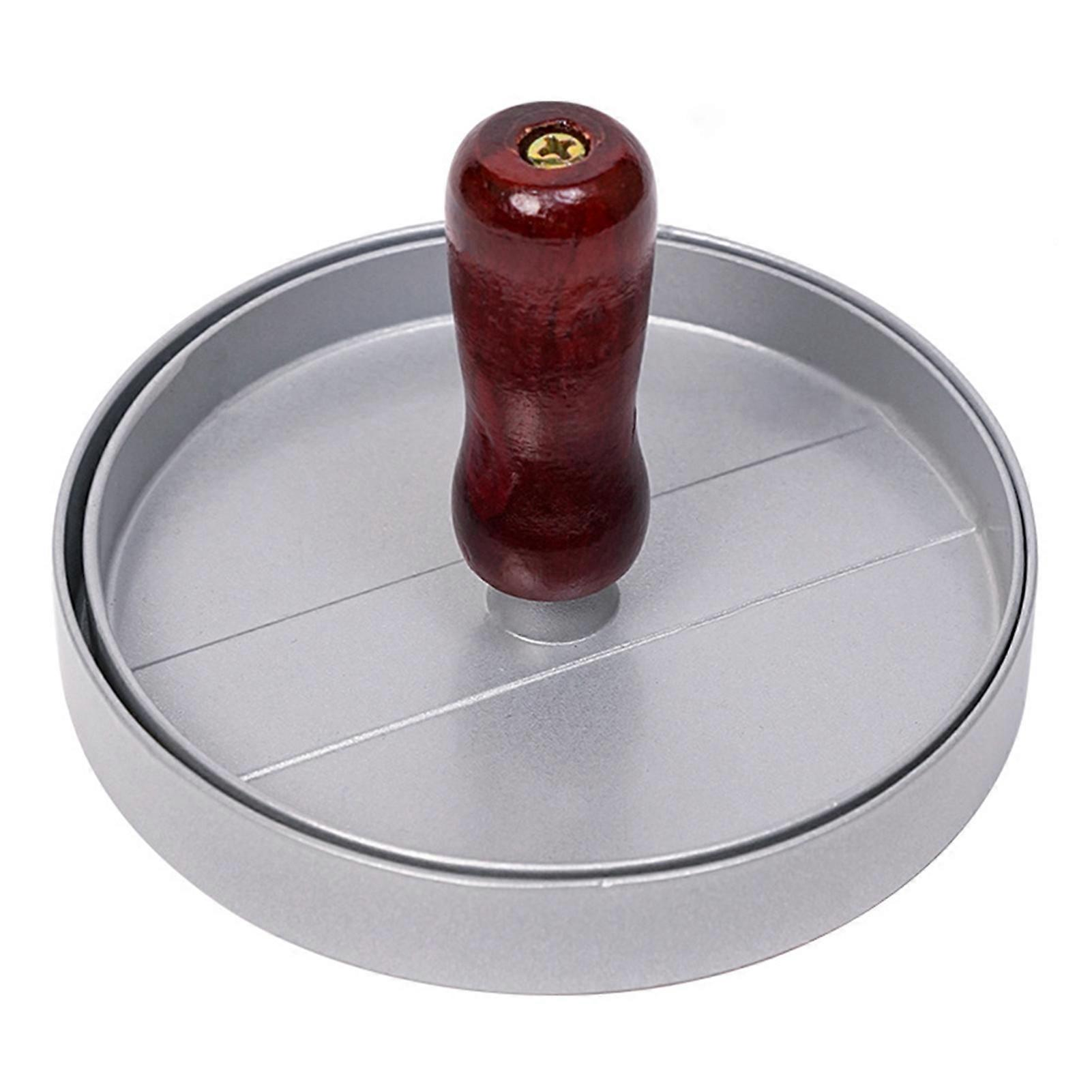 Mini Burger Press with Wooden Handle Non Stick Aluminium Beef Patties Maker Mold for Home Kitchen