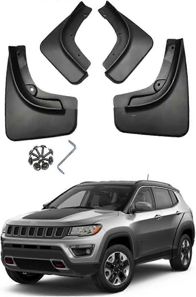 4Pcs Car Mud Flaps for J-eep Compass 1.4T/2.4T 2017-2021, Custom Front and Rear Auto Mudflap Set Mud Flaps Kit Splash Guards Full Protection,B-2.4T