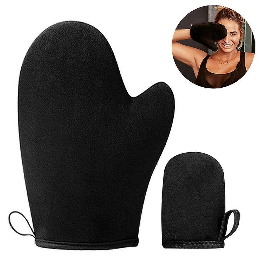 2-piece set Double Sided Super Soft Velvet Applicator Washable, Exfoliating Bath Lotion Beach Oiled And Sunscreen Sponge Gloves