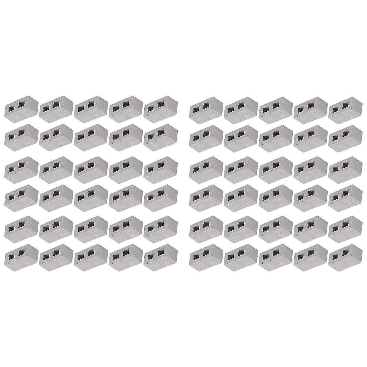 60 Packs Cinder Blocks 1/12 Scale Mini Bricks Concrete Miniature Bricks Tiny Landscaping Accessorie