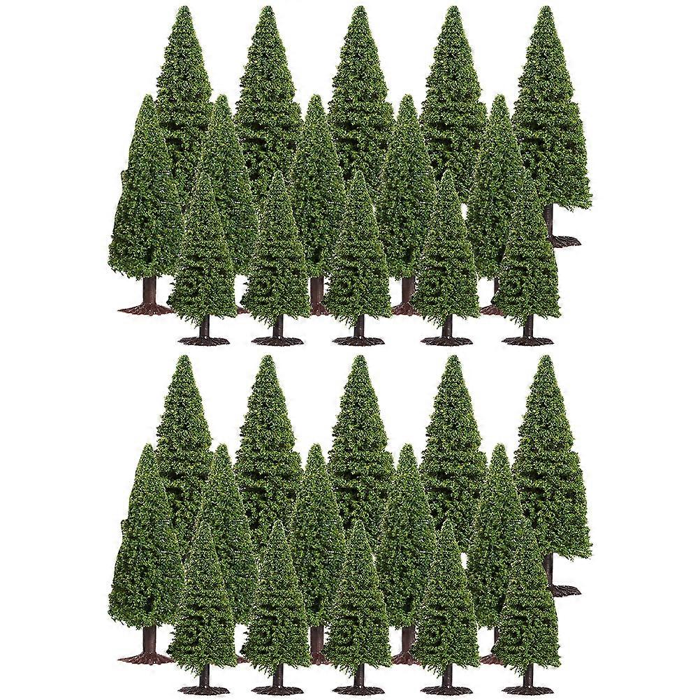 30pcs Mixed Pine Model Tree Model Train Scenery Architecture Tree Model Scenery