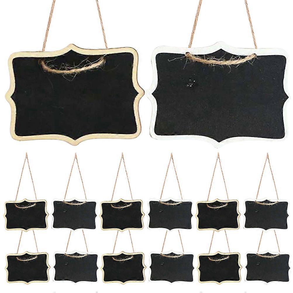 20pcs Mini Chalkboard Signs Wooden Small Chalkboard Labels with Lanyard