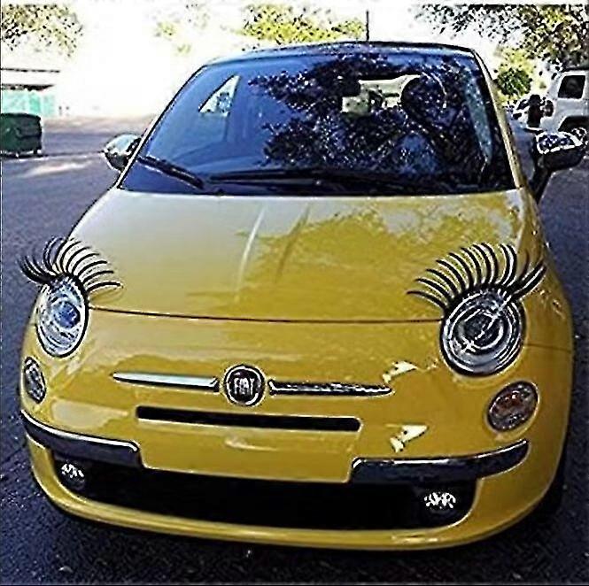 Autokoplampen met wimpers om wenkbrauwen te versieren, gepersonaliseerde aangepaste autostickers zwarte elektrische oog decoratieve stickers (universeel 3D 2-pack)