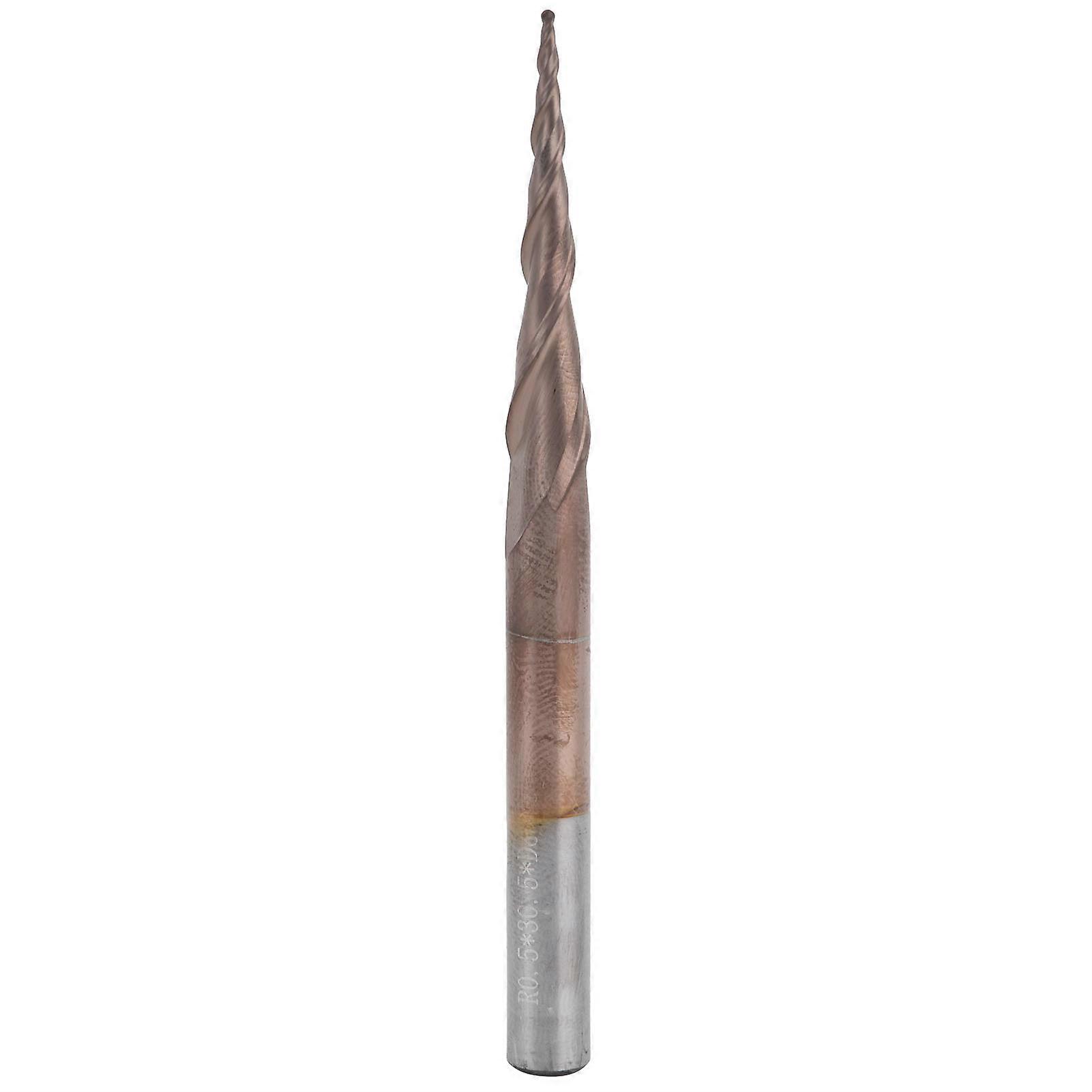 Tapered End Mills Strong Durable Long Service Life Excellent Chip Removal Effect Ball Nose Spiral Router for CuttingR0.5x30.5xD6x75