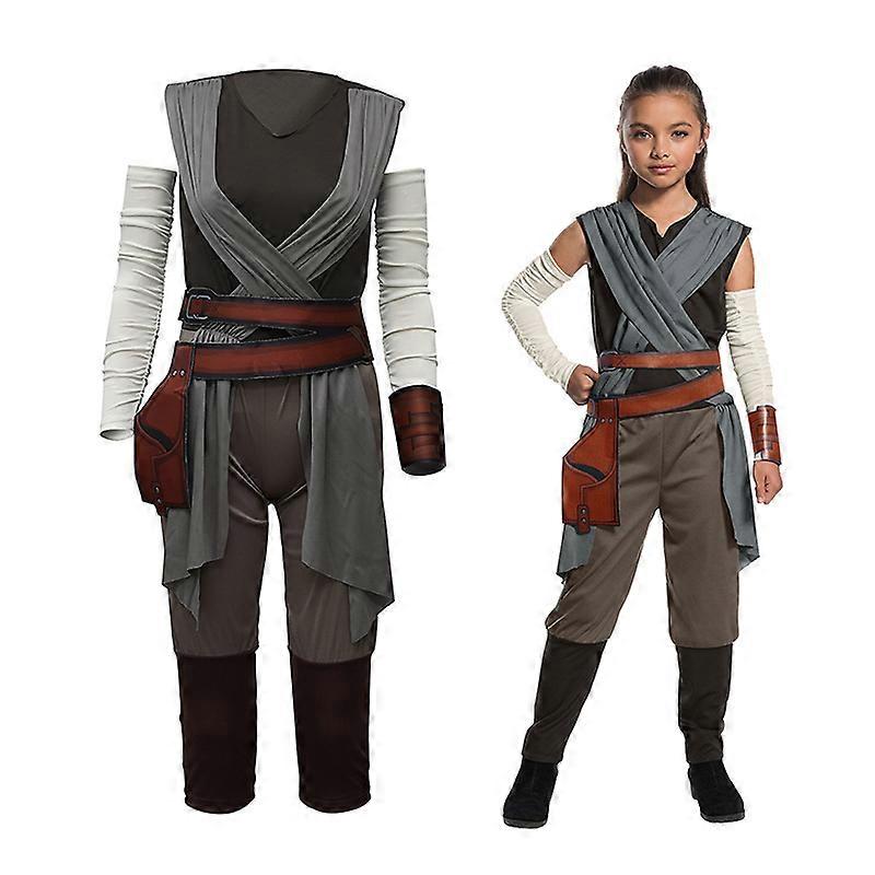 Rey Cosplay Star Wars Rey Skywalker Cosplay Costume L'ascesa di Skywalker Costumi Uniforme Halloween Party Vestiti per bambini S
