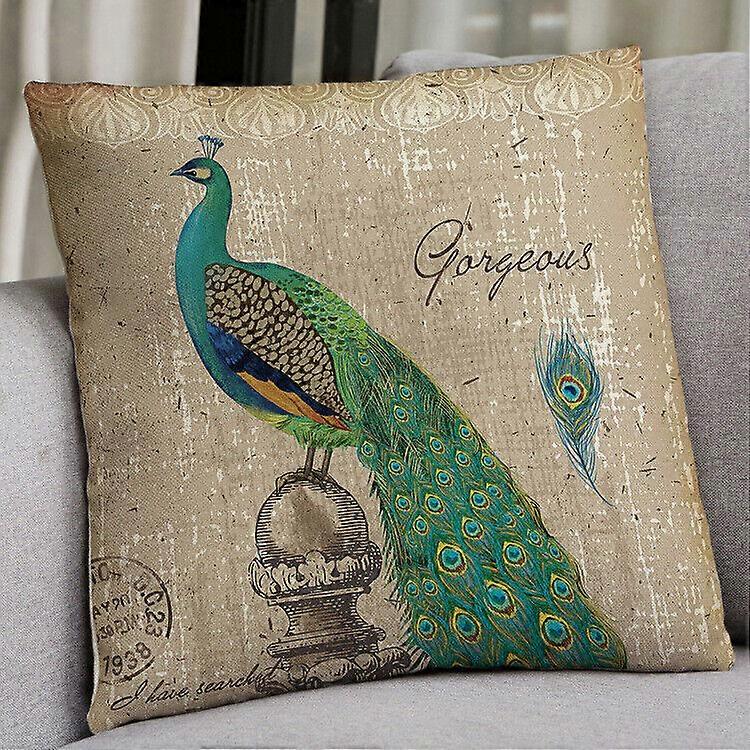 ヴィンテージ孔雀コットンリネン枕カバークッションカバーソファ家の装飾デザイン654jpjcjh