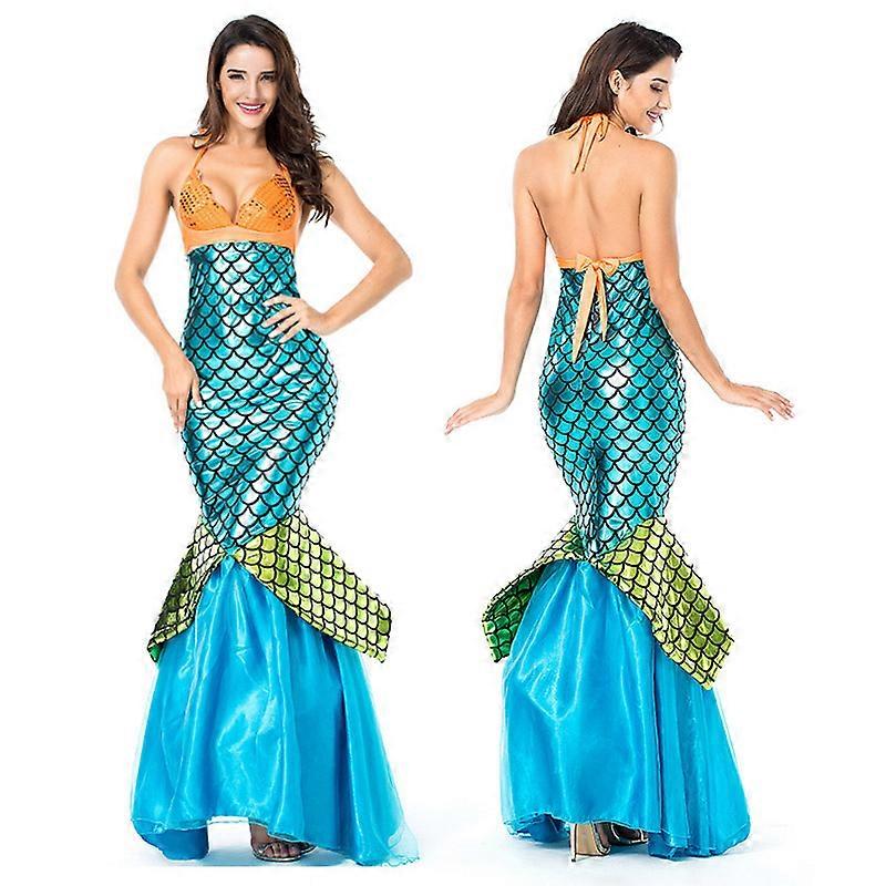 女性のセクシーなフィッシュテールスカートハロウィンコスチュームカーニバルパーティーのファンシードレスのためのマーメイドプリンセスドレス