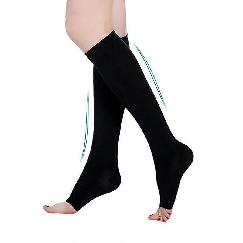 Compression Socks Calf Shaping Open Toe Knee High Stockings Compression Socks Fit For Varicose Veins Long Pressure Stockings