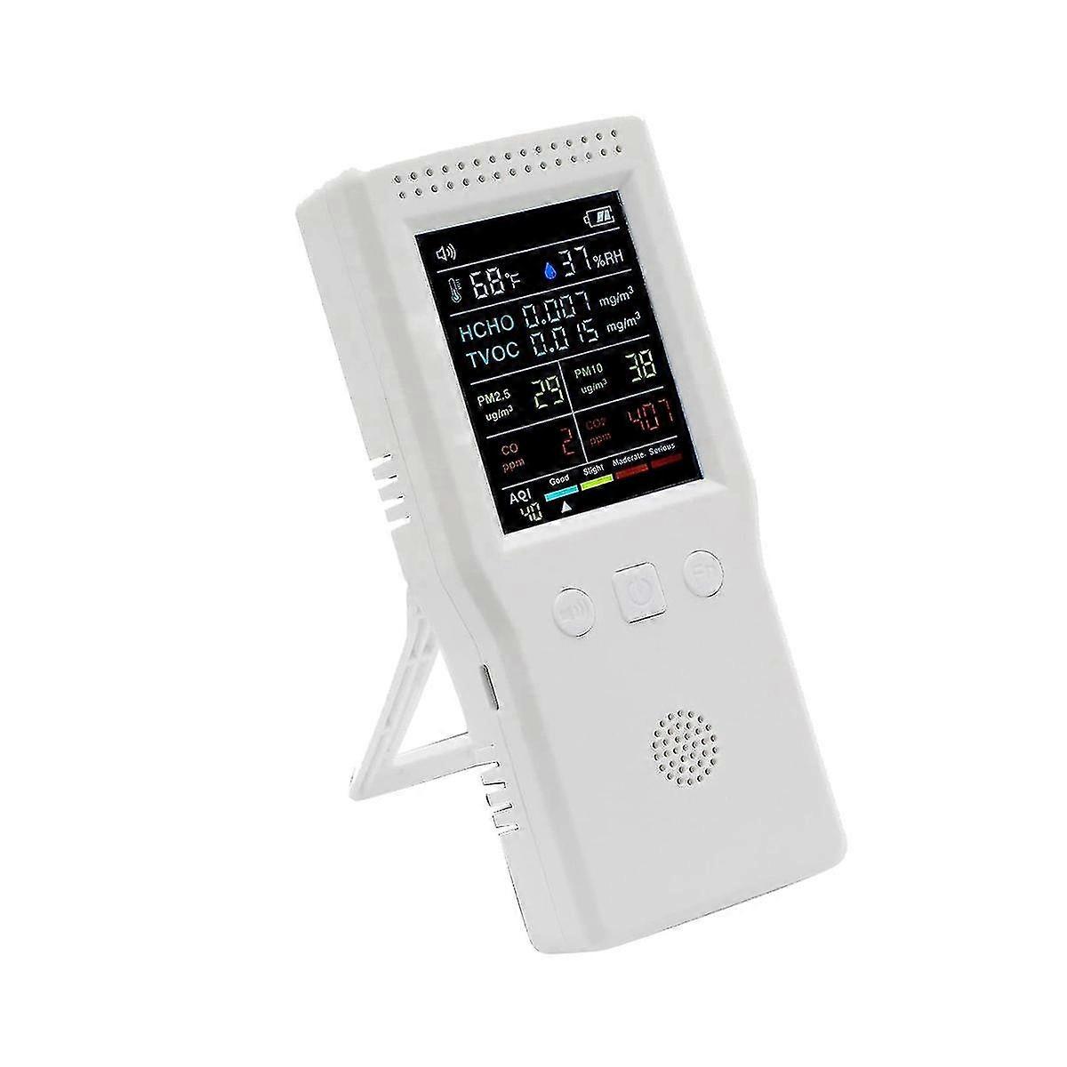 Monitor di qualità dell'aria 9 in 1, rilevatore di formaldeide all'interno, misuratore di temperatura e umidità Co2, rilevare, rilevare