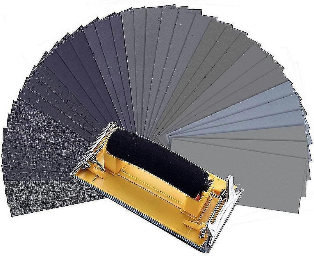 2024 36 Pack Sandpaper Set With Wet/dry Handheld Sander For Metal/wood/auto Polishing