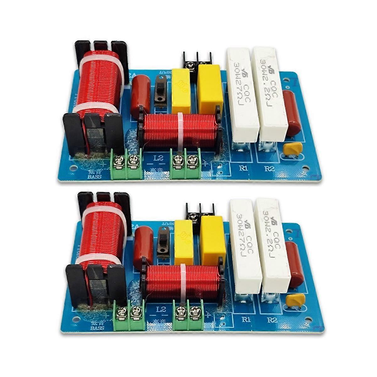 2Pcs PA-2A 2 Ways Speaker Crossover Treble + 450W Pure Bass Subwoofer Frequency Divider Filters DIY