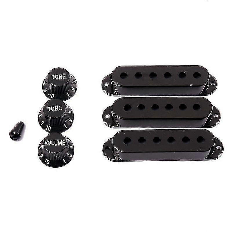 3pcs Durable Guitar Pickup Cover Volume Tone Knobs Tip Set,black