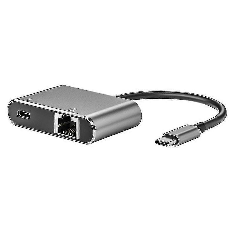 2-in-1 Ethernet Adapter Type-c To Rj45 Gigabit Network Card 1000m