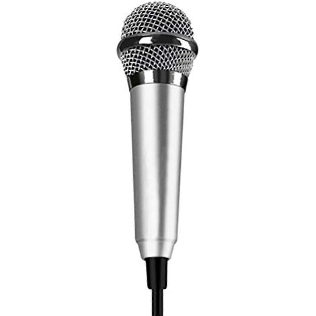 SUPVOX Mini Condenser Microphone for Phone Computer Karaoke Silver