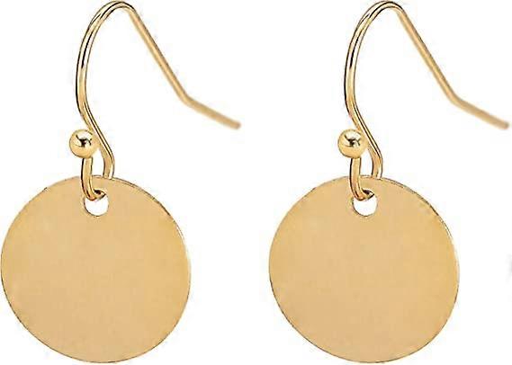 Boucles d’oreilles pendentif disque d’or Femme