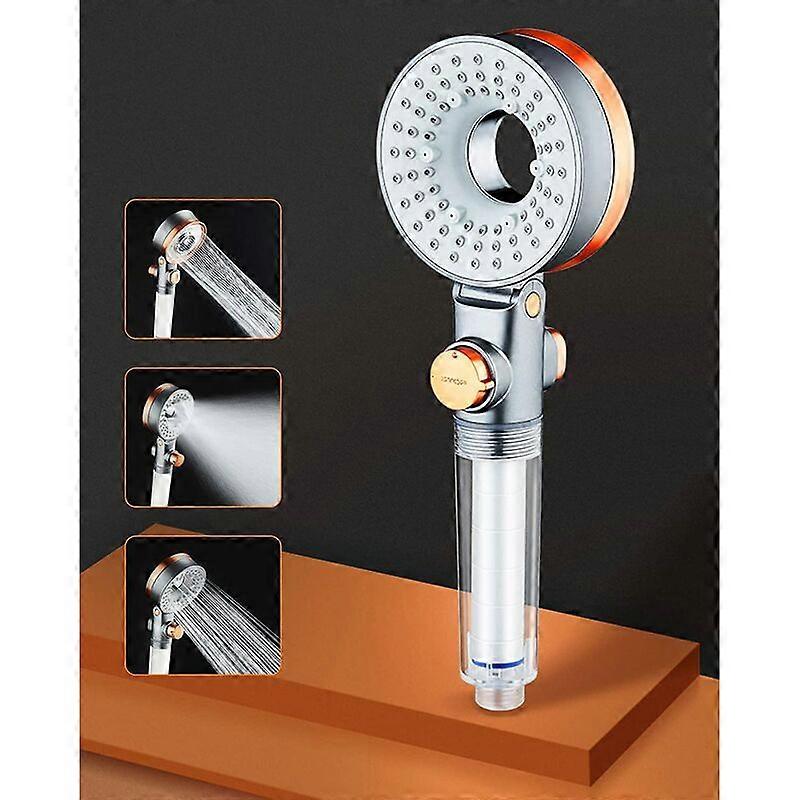 Water-saving shower head, anti-limestone hand shower with filter, with 3 spray modes