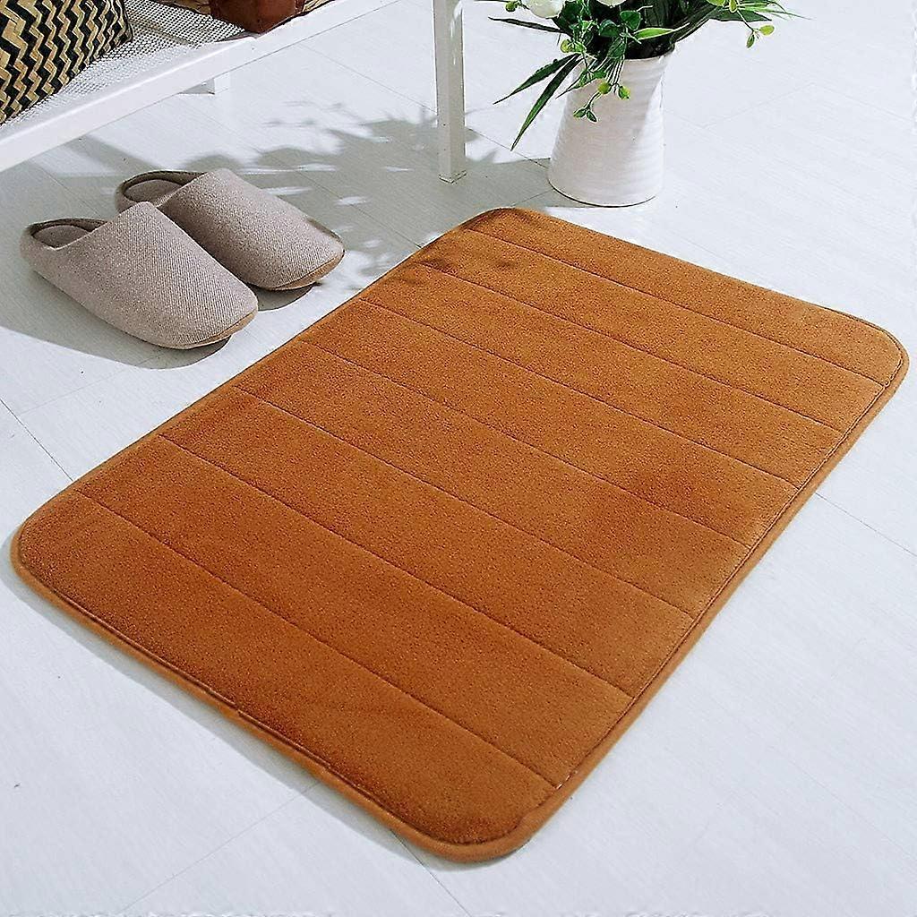 Bathroom mat Memory Foam Bath Mat, Non Slip Absorbent Super Soft Microfiber Bath Mat Set,Machine Washable Bath Rug khaki