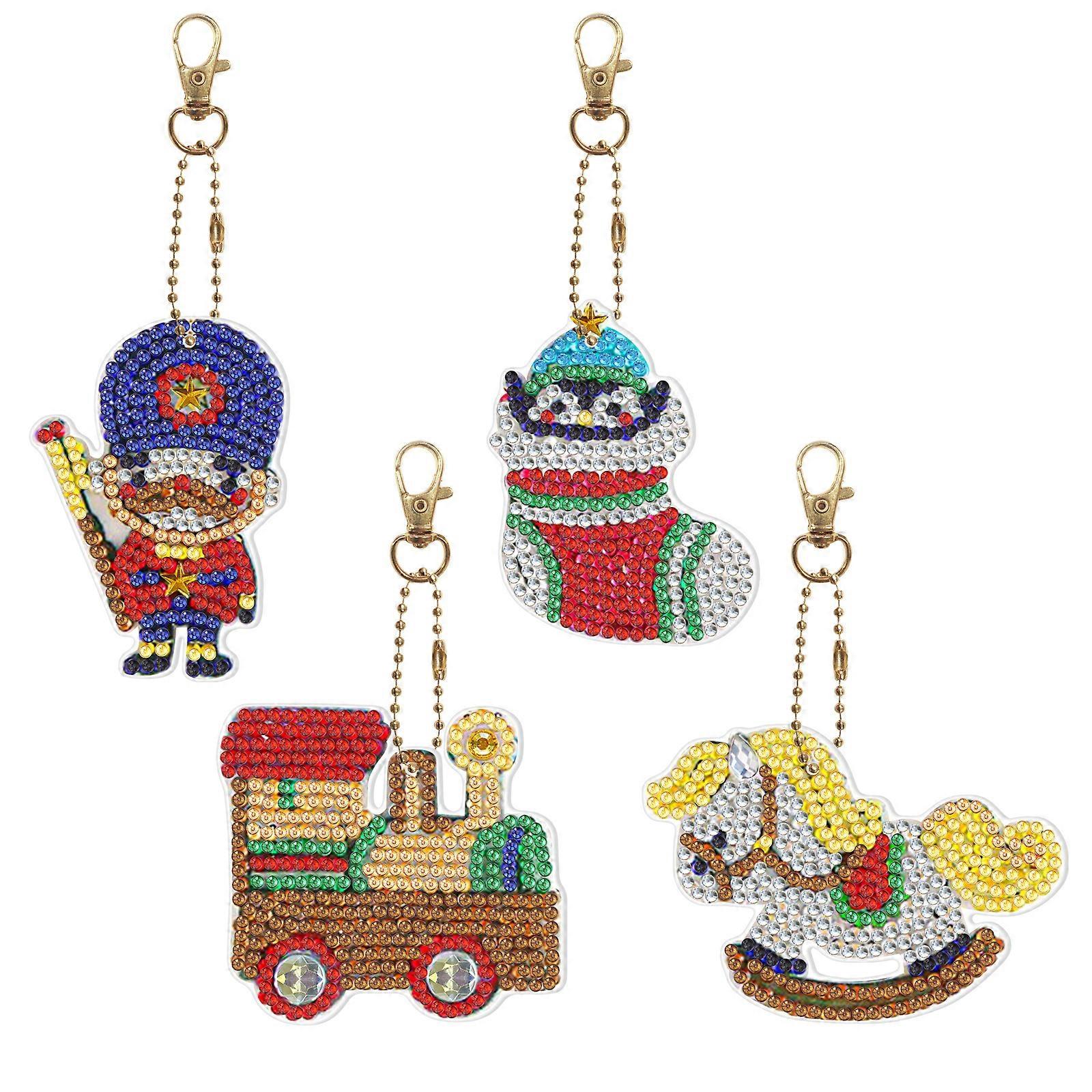 4 pack diamond painting keychain keychain