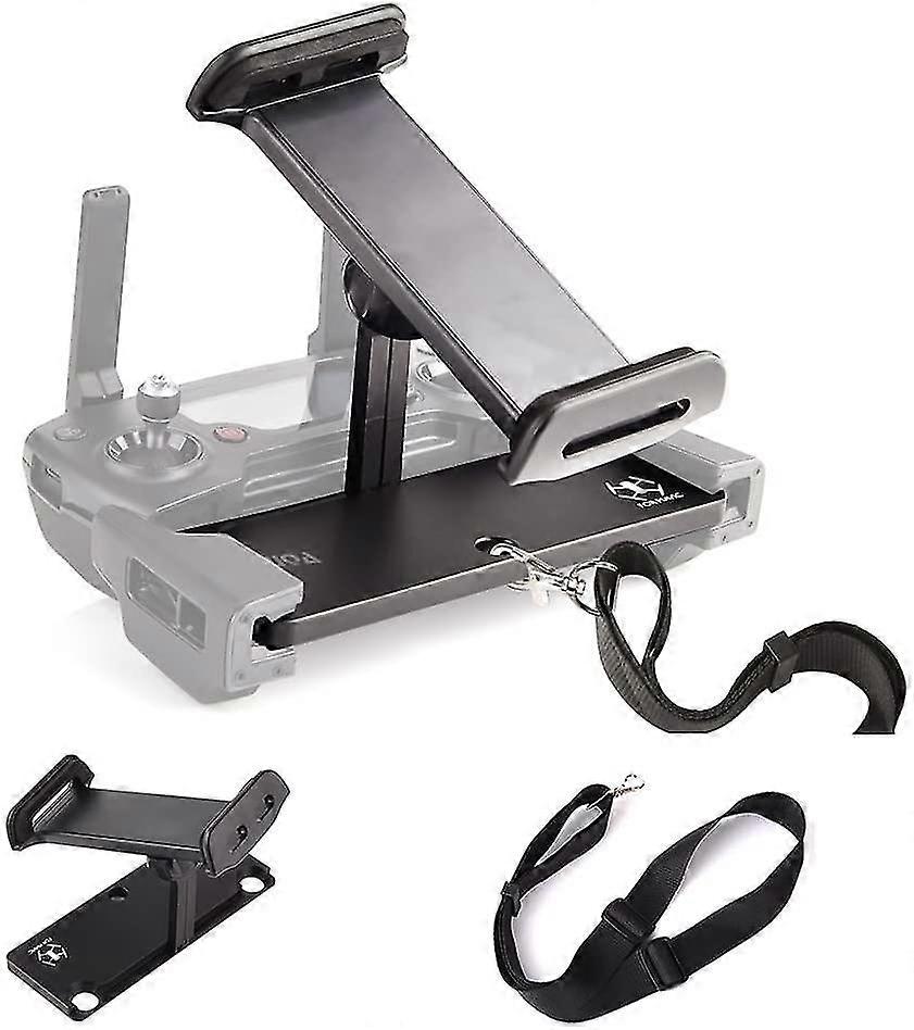 マヴィックプロ/マヴィック2 /マヴィックエア/ DJIスパークリモートコントローラ用ストラップ付きアルミニウム合金折りたたみ式タブレットホルダーエクステンション