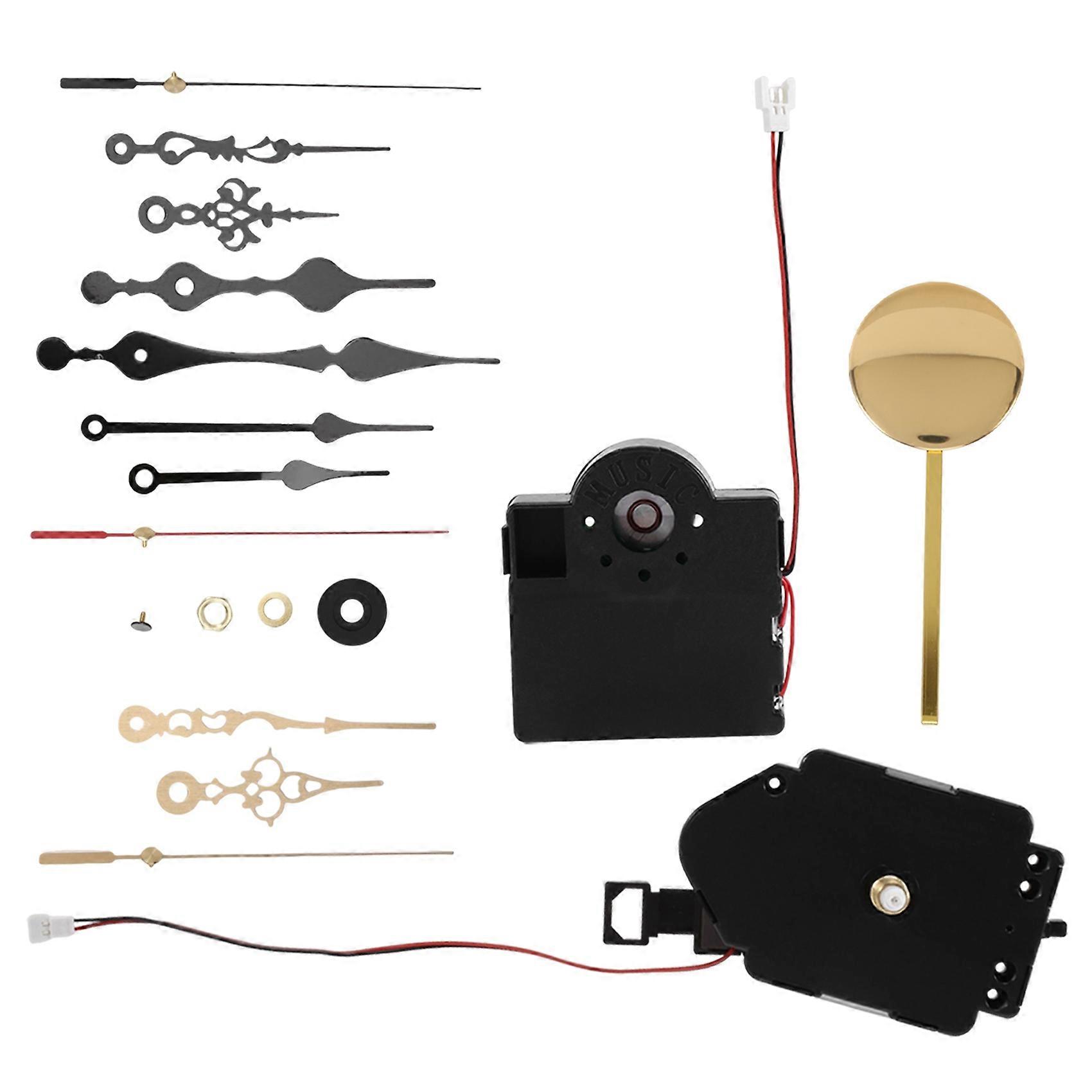 Quartz Trigger Clock Movement Chime Music Box Completer DIY Wall Mechanism Repair Parts with 4Pairs