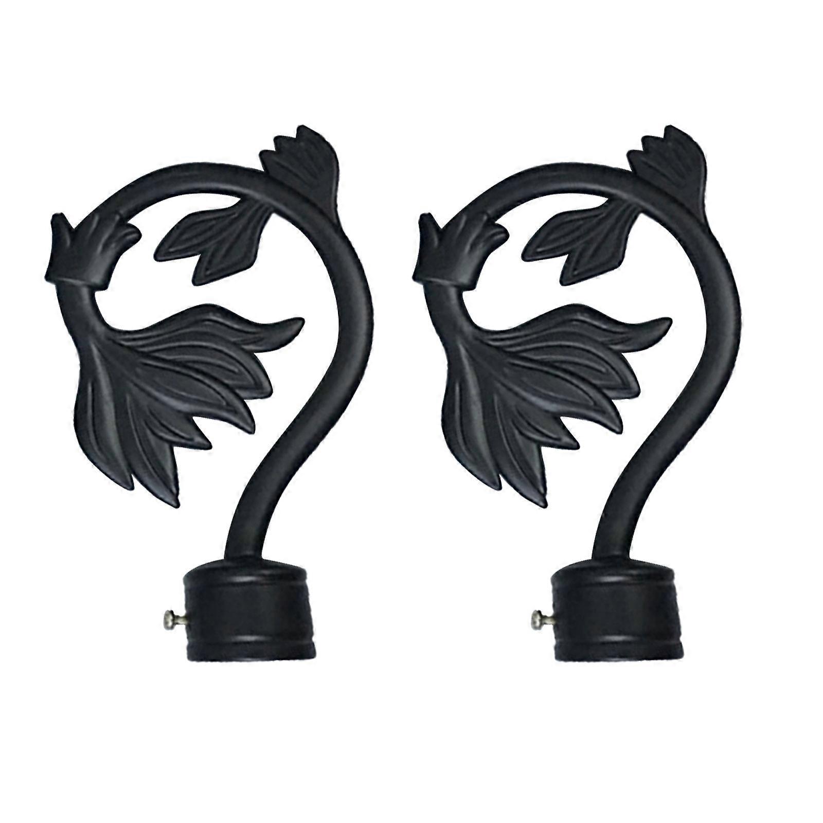 1pcs Tringle à rideaux Finials En forme de feuille Tige à rideau Extrémité Draperie Rail Pole Head Cap