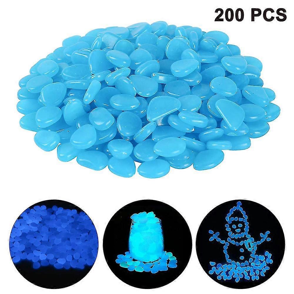 Aiyuego 200pcs Glow In The Dark Pebbles pour décor extérieur jardin de pelouse aquarium passerelle F