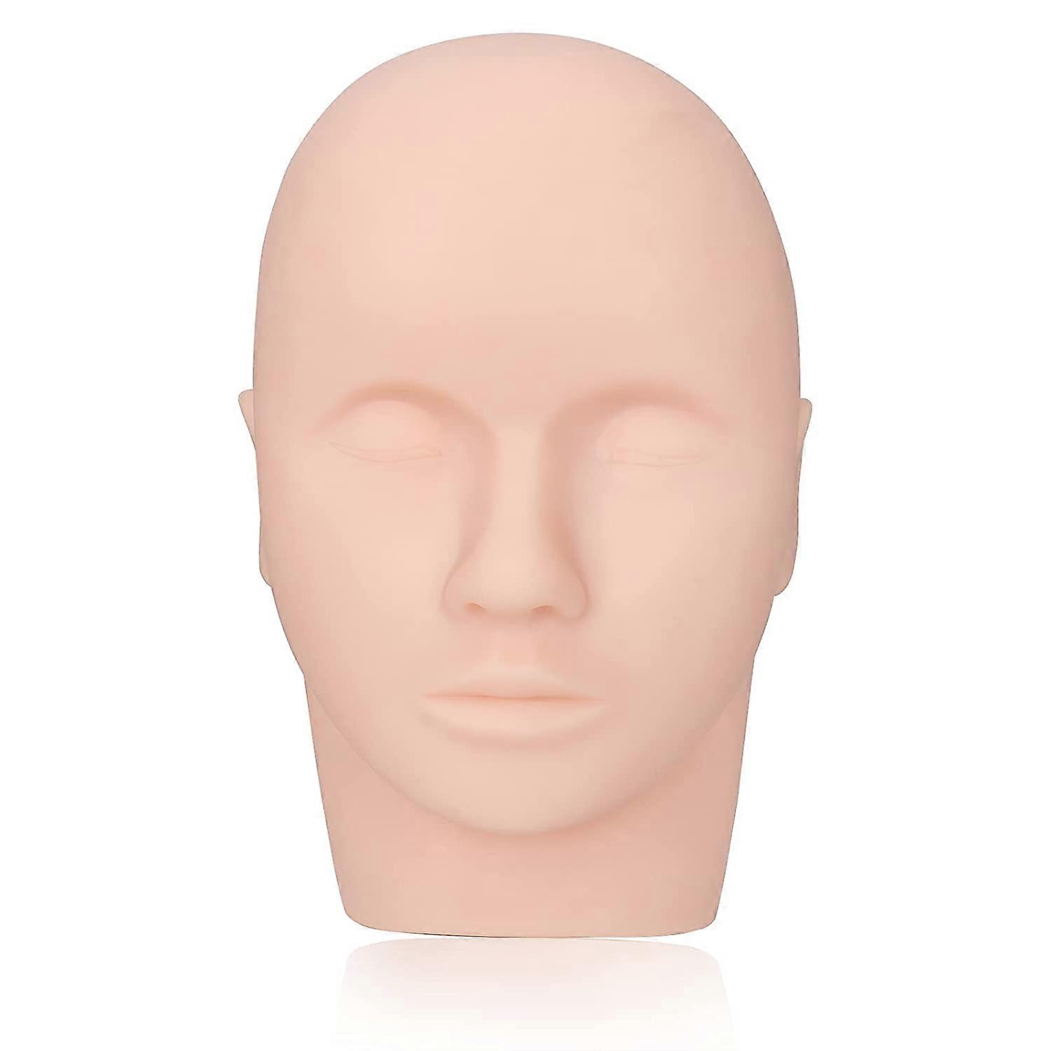 Eyelash Mannequin Head, Makeup Mannequin Head for Eyelash Extension Training, Doll Face Flat, Soft-Touch, Easy to Use