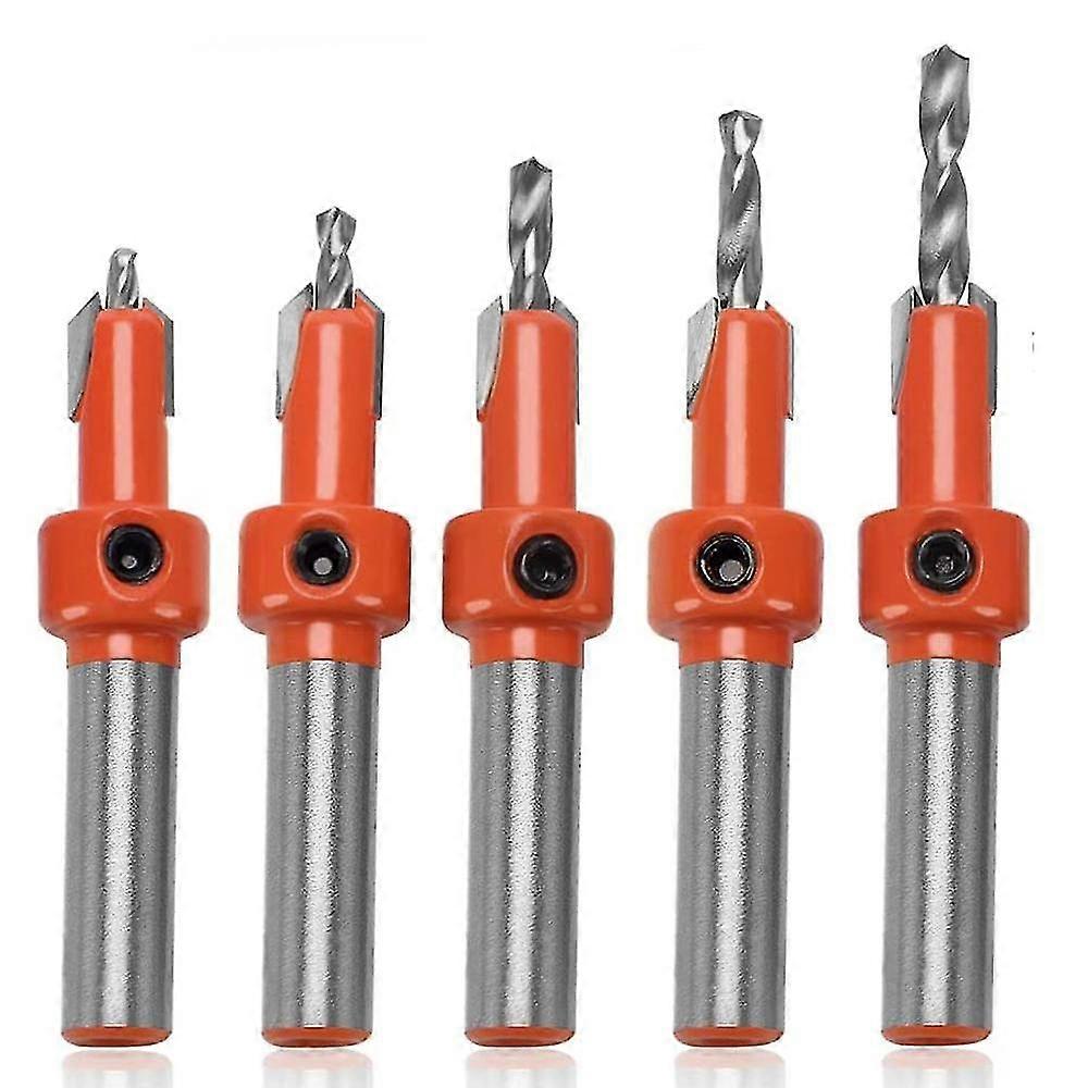 5 Pieces 8mm Countersink Countersink Woodworking Chamfer Drill Bit, Countersink Countersink Drill Bits For Woodworking, With Hex Wrench And Screws