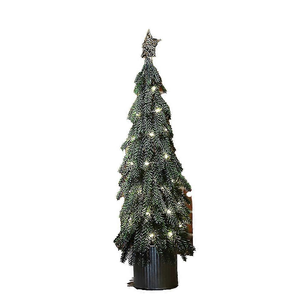 Flocking Artificial Christmas Tree, Desktop Cedar Christmas Tree, Indoor