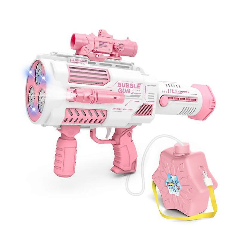 Bubble Gun Rocket Soap Bubble Machine N-Hole Electric Space Launcher Kindertagsgeschenk produziert weiterhin Blasen mit Licht