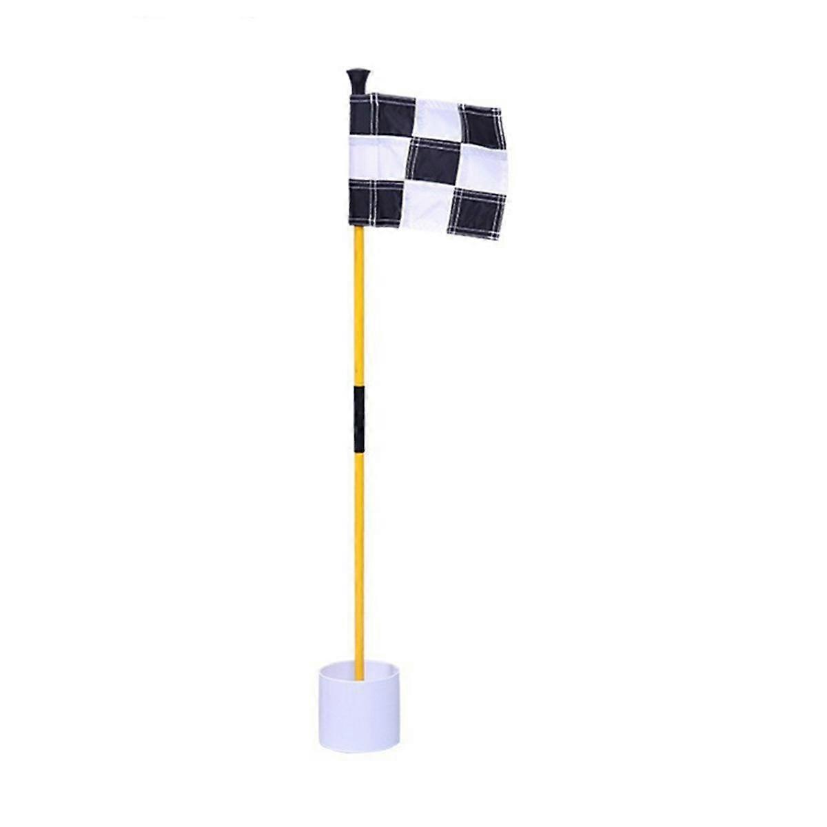 Black and White Golf Green Flag, Colorful Two-Section Checkered Green Target Hole Cup Flagpole, Golf Supplies