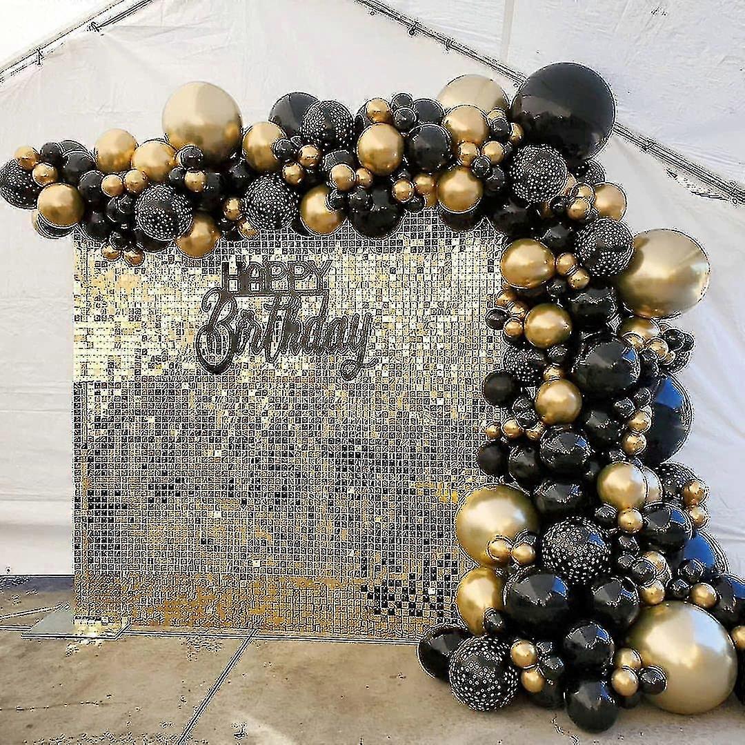 حزب البالونات-136 قطعة من الذهب Diy والأسود غارلاند بالون مجموعات، ومناسبة لعيد ميلاد / حزب / عيد الميلاد / الزفاف والأعياد