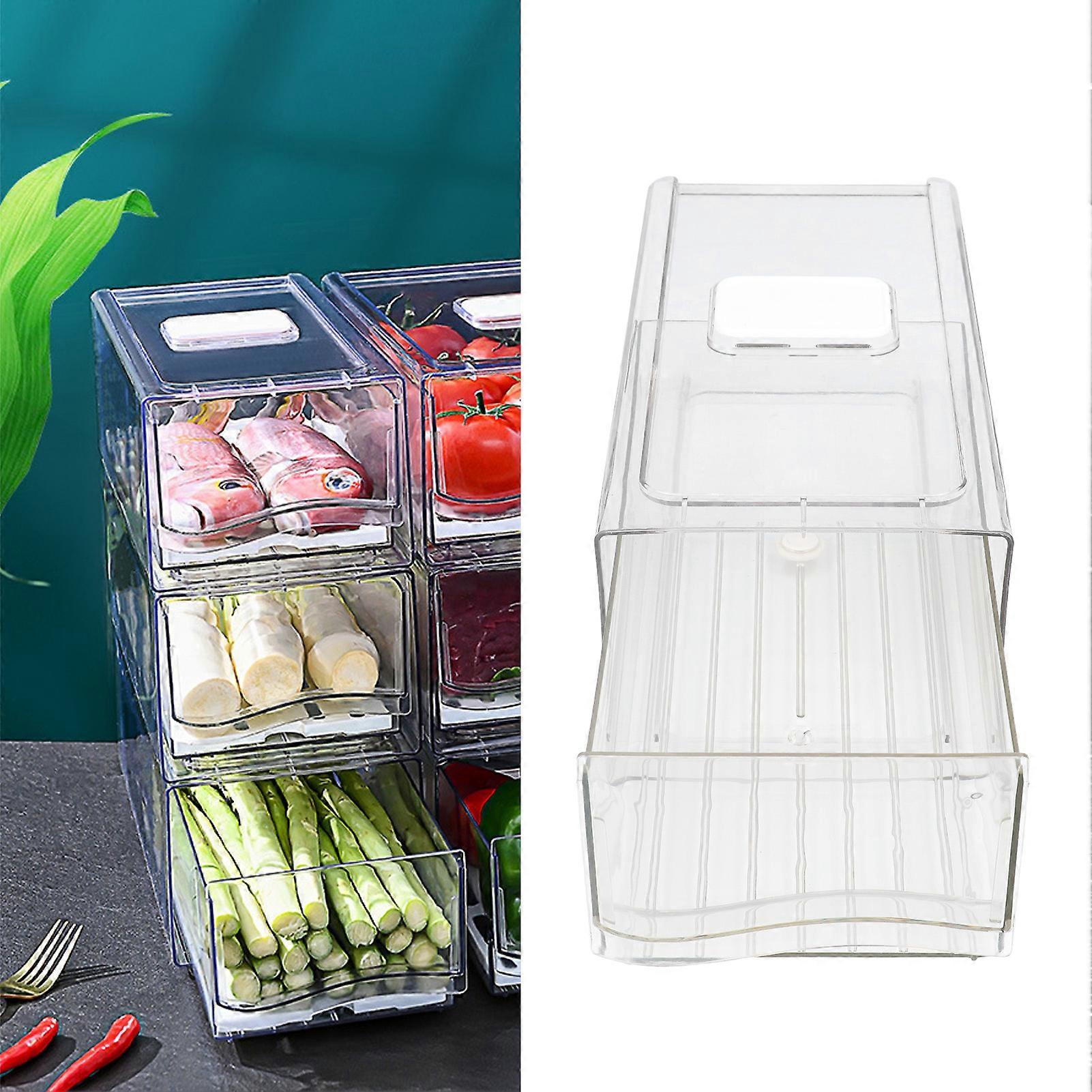 Kühlschrankbehälter Transparente Vorratskammer in Lebensmittelqualität Stapelbare Klassifizierung Aufbewahrungsschubladentyp Organisationsbehälter
