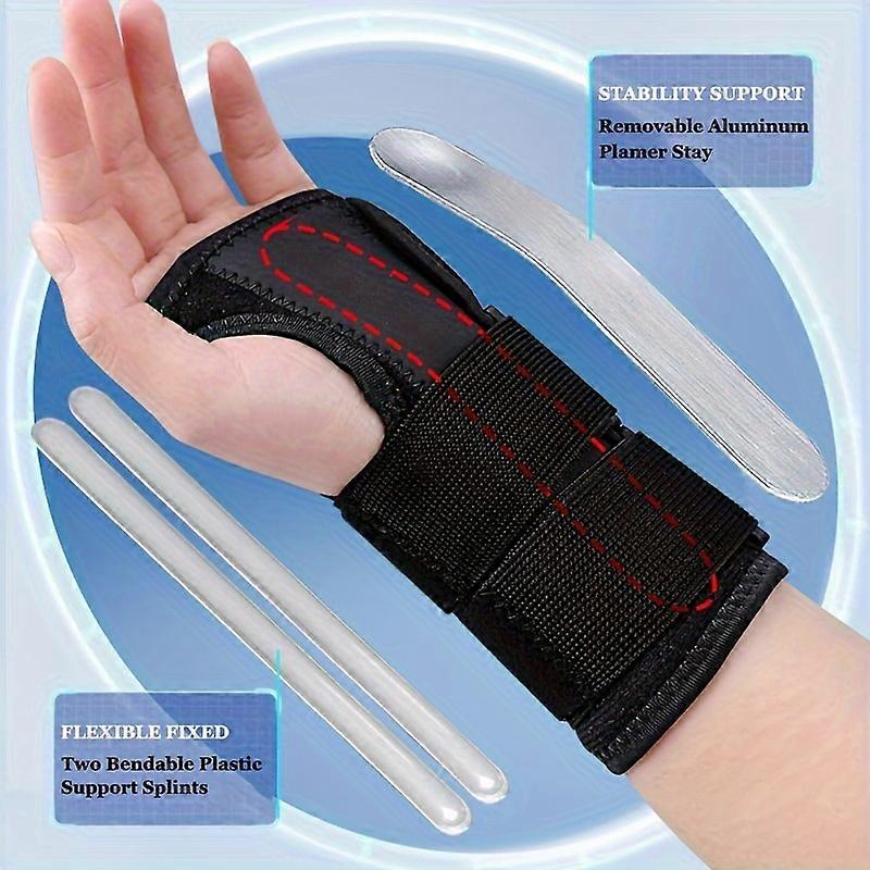 Wrist Brace For Carpal Tunnel Relief, Adjustable Wrist Splint Stabilizer For Tendonitis, Sprains, Sports (Left Right Hand)