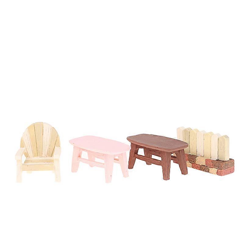 1Pcシックな模造木製家具ミニチュアラウンドコーヒーテーブルスツールティーテーブルミニチュアおもちゃ
