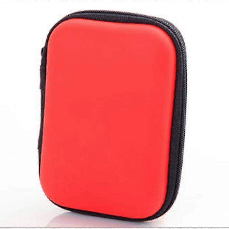 Contemporary Hard Shell Portable Storage Case - Zipper Closure, Durable Material, Compact Design for Headphones, Hard Drives, and Data Cables