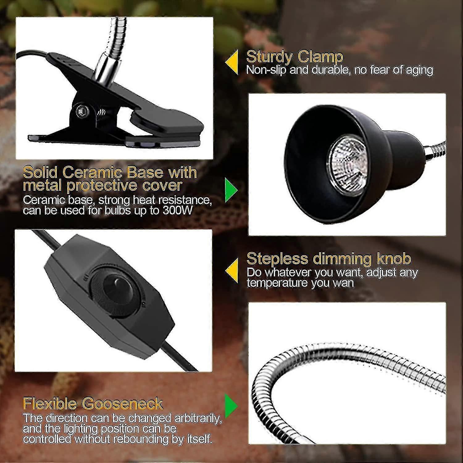 Tortoise Heat Lamp Basking Light For Reptiles 25W+50W Uva Uvb Heat Spotlight