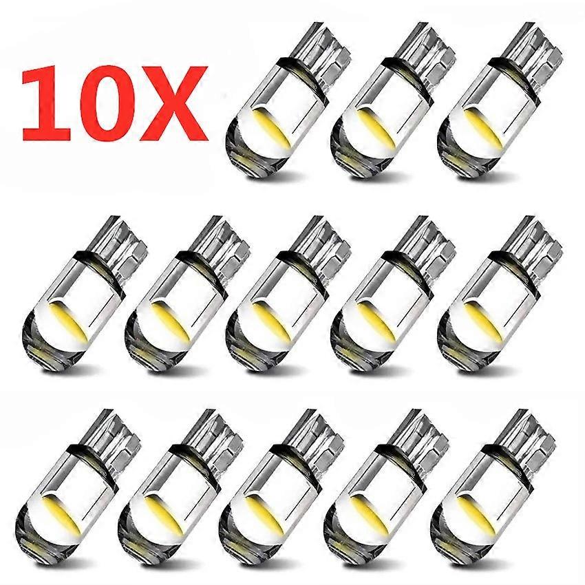 10/2pcs W5W Led T10 car light COB Glass 6000K White Auto Automobiles License Plate Lamp Dome Read DRL Bulb Style 12V Universal