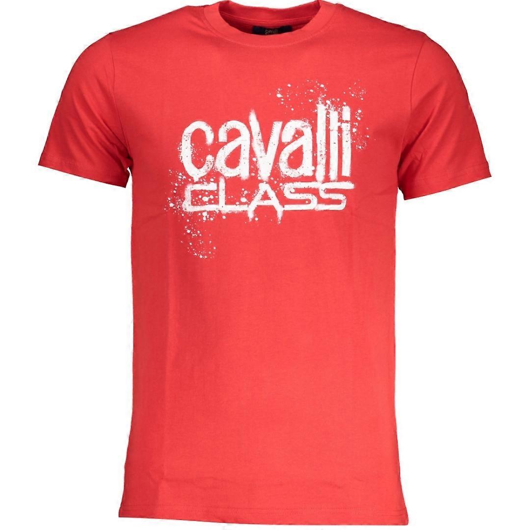 Cavalli Class Paint Splatter Logo Red T-Shirt