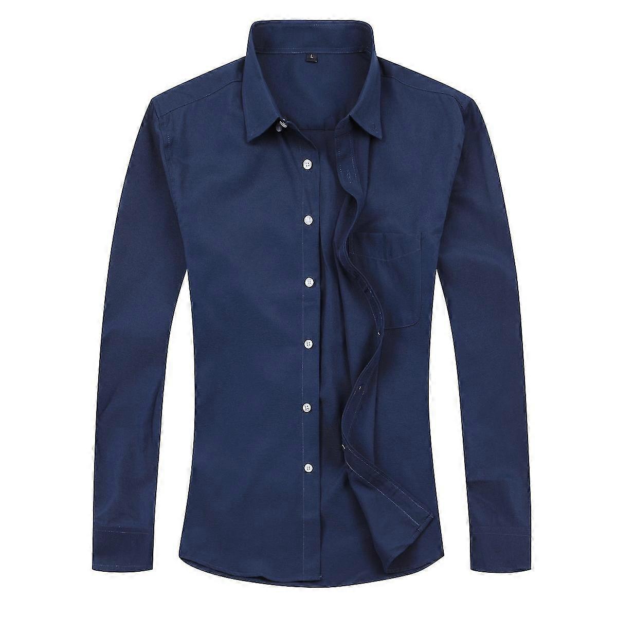 Men's Slim Fit Long Sleeve Solid Button Shirt