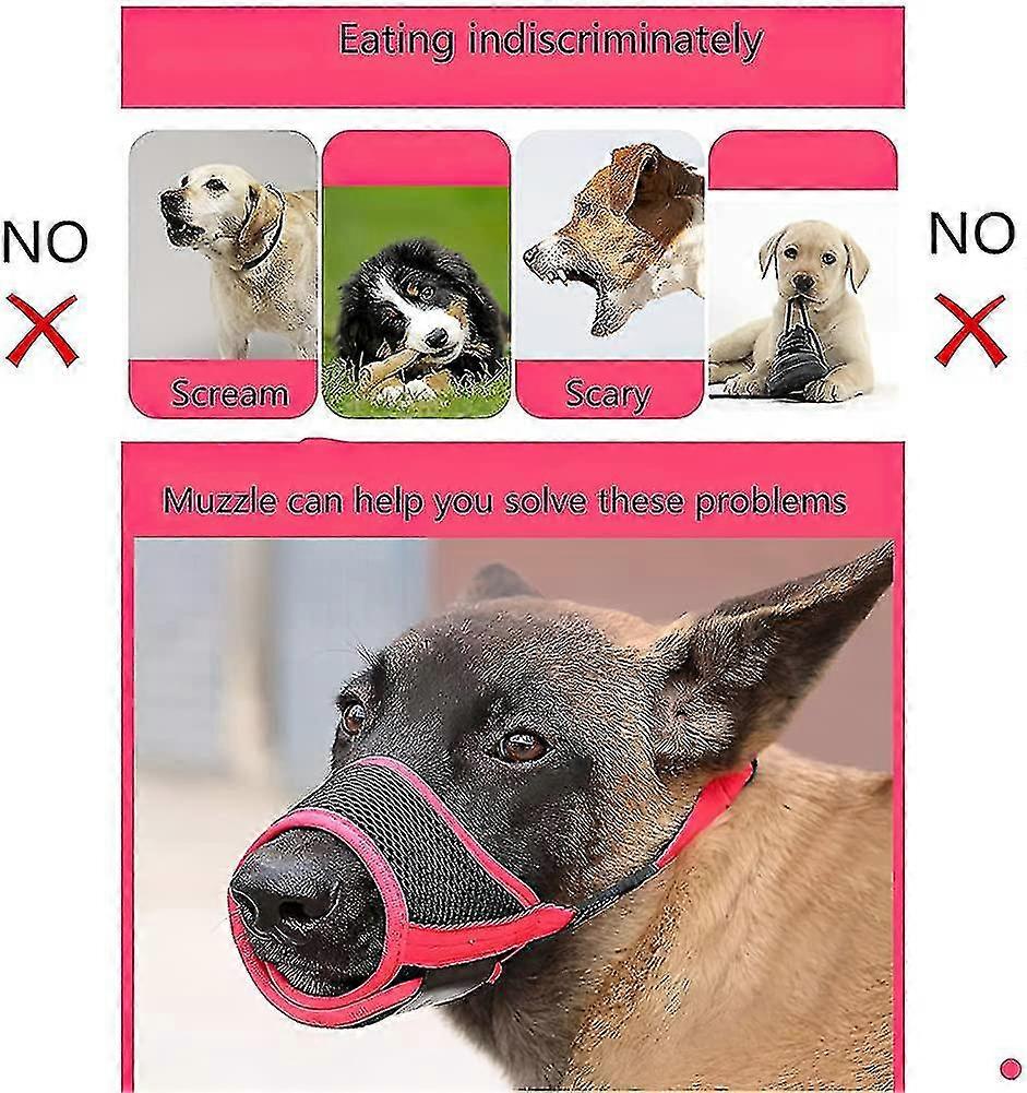 Dog Muzzle Breathable Mesh And Durable Nylon Dog Muzzle With Adjustable Loop And Soft Pad Dog Training Muzzle Prevent For Barking Biting And Chewing (