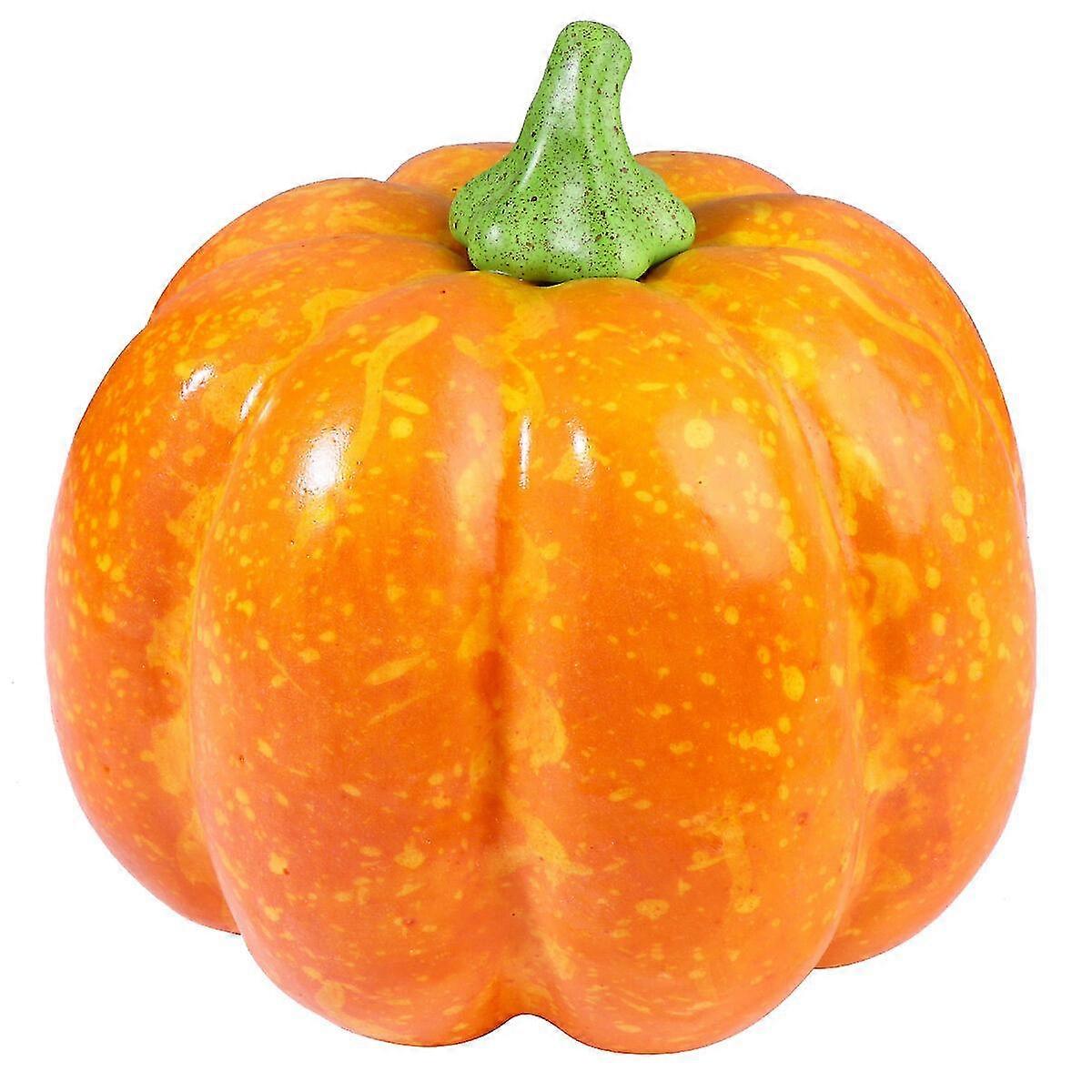 1pc Simulazione Zucca Halloween Zucca decorativa decorativa Decorazione zucca frutta artificiale Verdura Puntello (20cm Zucca piatta)