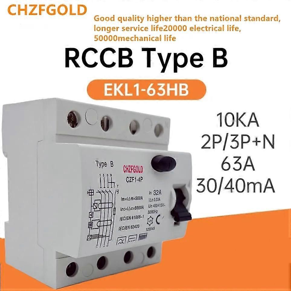 High quality Chinese B type circuit breaker RCCB RCD ELCB for photovoltaic DC and AC of electric vehicle