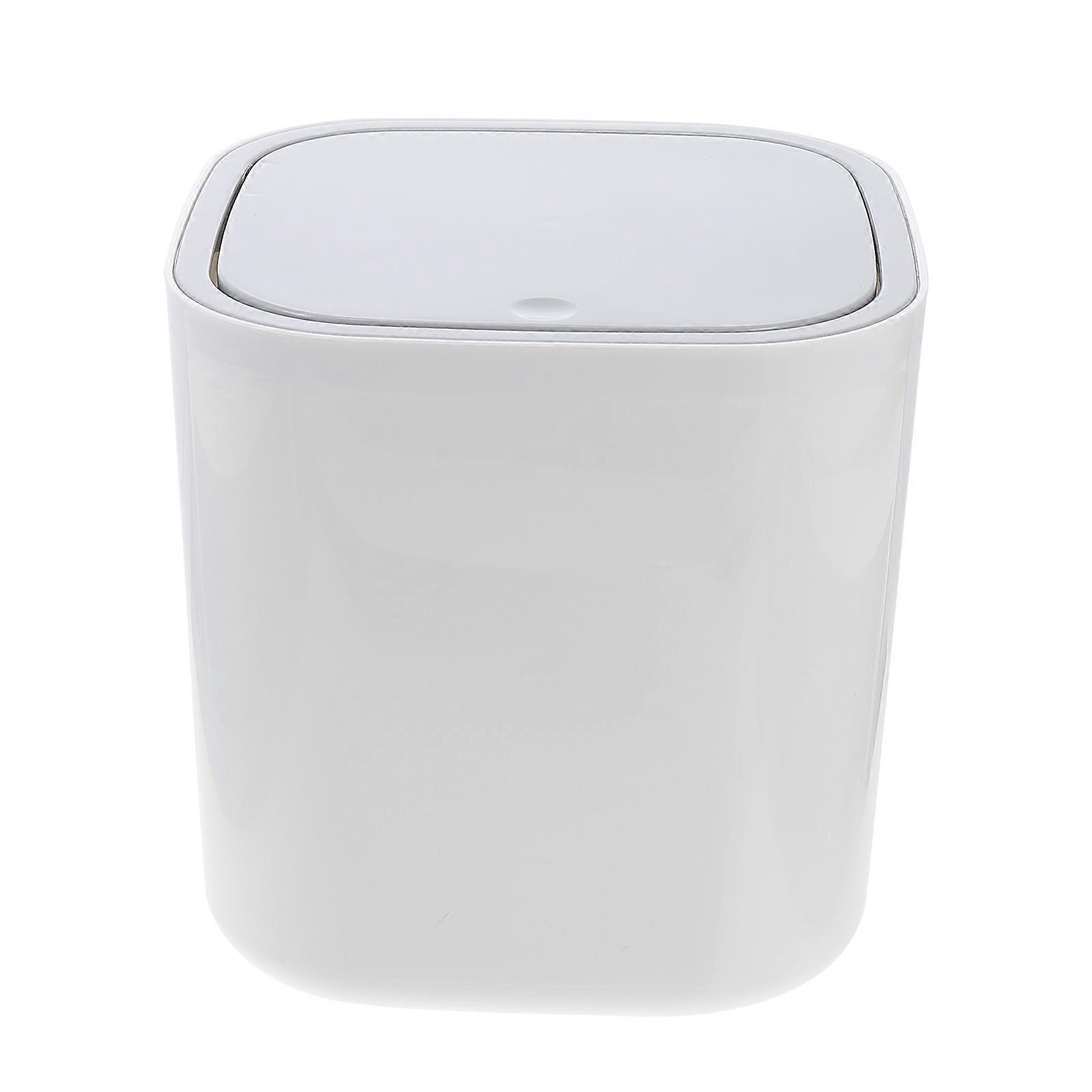 Garbage Can Car Desktop Garbage Basket Swing Lid Garbage Pot Tabletop Sundries Container