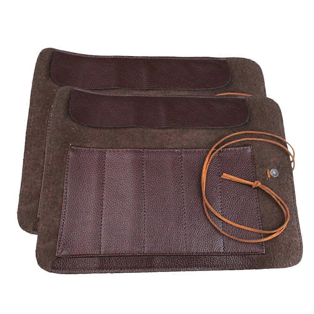 2 Pcs Wallet Tool Knife Cutlery Carrier Travel Tool Roll Pouch Organizers Brush Roll Bag Utensils Wrap Bag Wallet