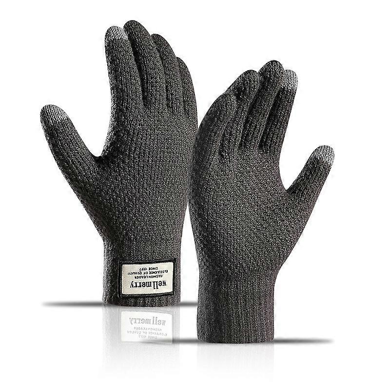 Winter Thicken Warm Wool Knitted Gloves