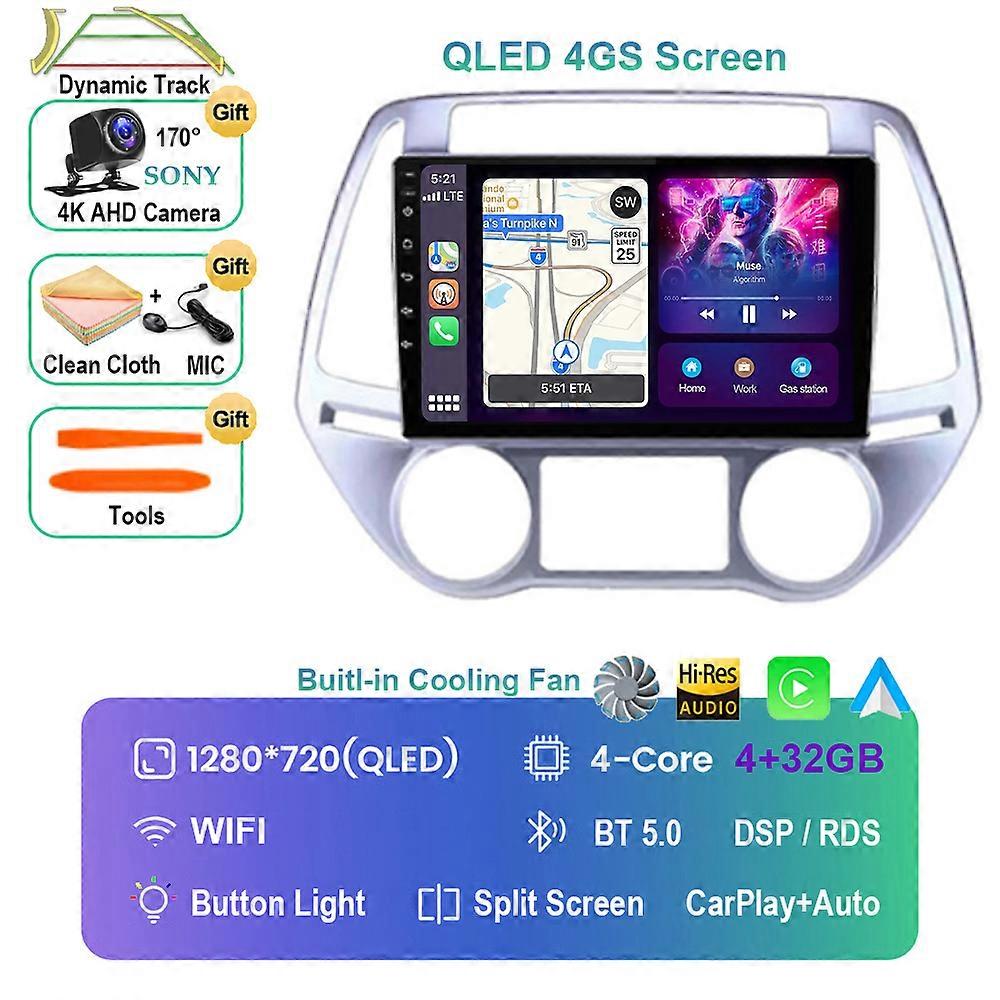 Android 13 Car Radio For Hyundai I20 2008 2009 2010 2012 Multimedia Stereo Video Player 4G WIFI GPS Navigation Carplay Auto QLED