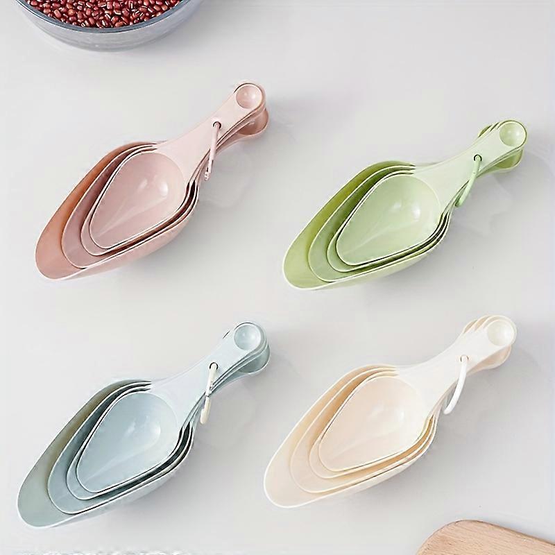 Νέο στυλ 4pcs Pet Food Scoop Set - Πλαστικές μεζούρες μέτρησης για τροφές γάτας &και σκύλου, συστατικά ψησίματος, αλεύρι, ρύζι, δημητριακά - πολύχρωμο, ανθεκτικό, multi-pu